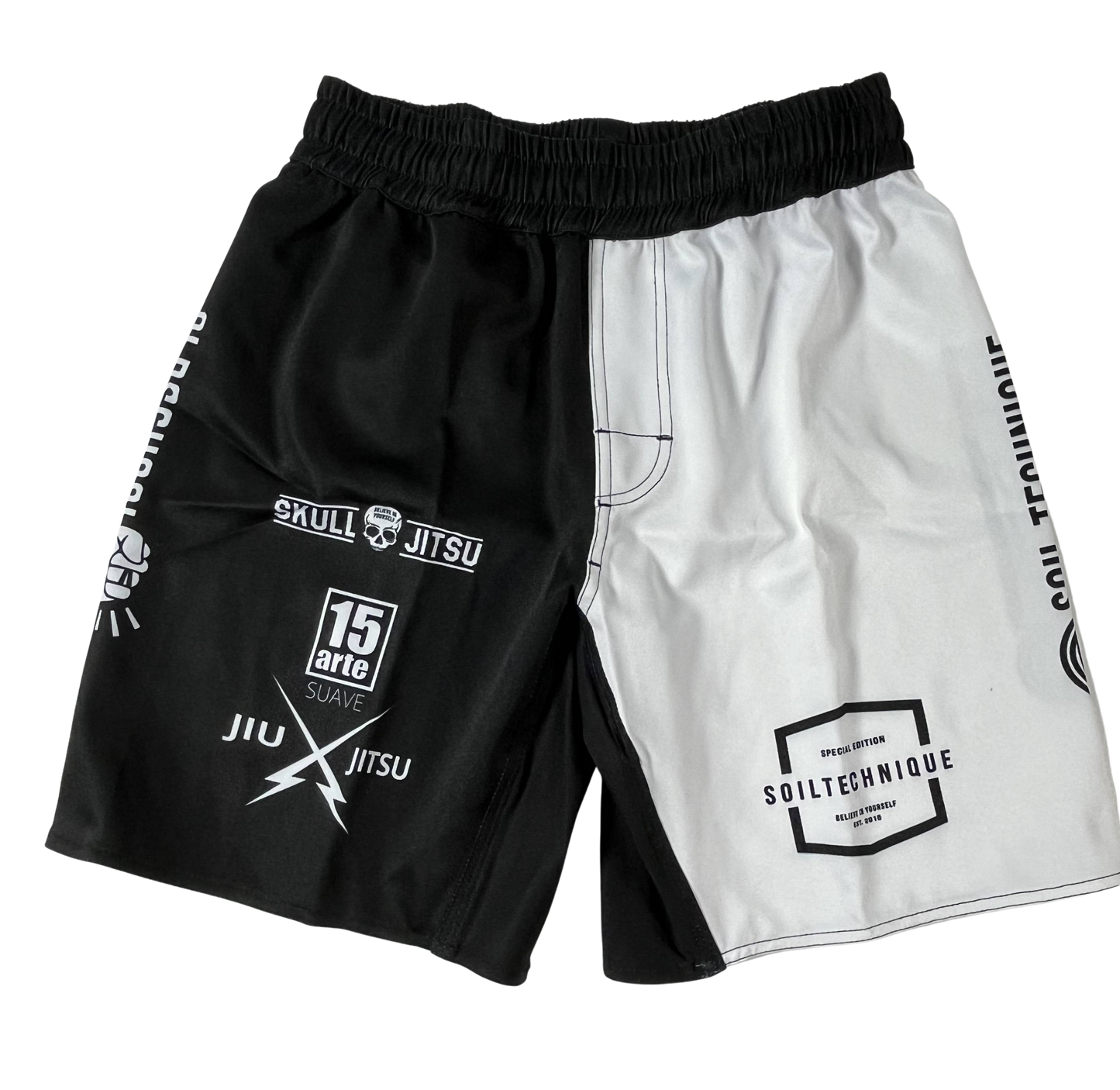 Soiltechnique Grappling Short Logo Blanco Negro